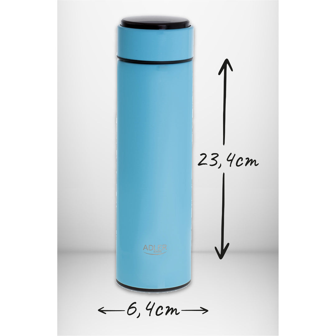 Adler thermos flask, LED touch display, capacity 473 ml, blue, AD 4506