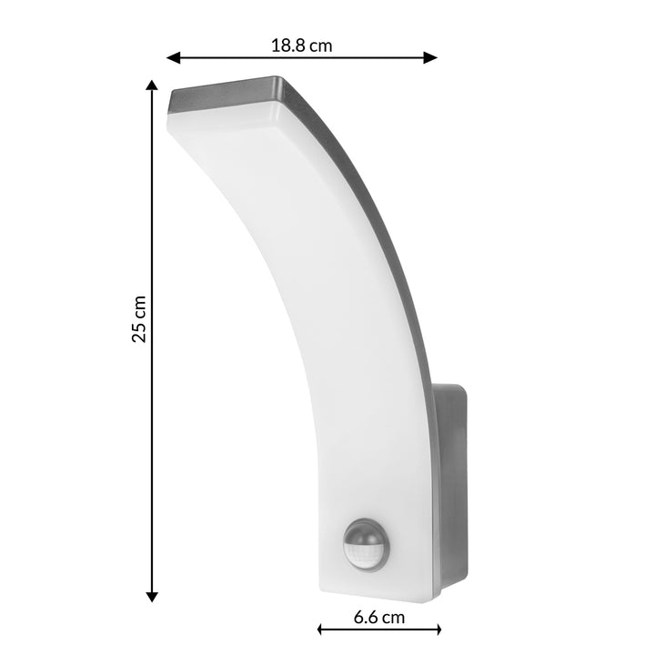 Maclean MCE512 GR Aplique LED con Sensor de Movimiento y Crepuscular, Iluminación de Pared para Interior y Exterior, Lámpara 20W, IP65 Resistente al Agua, 2000lm, Blanco Neutro 4000K