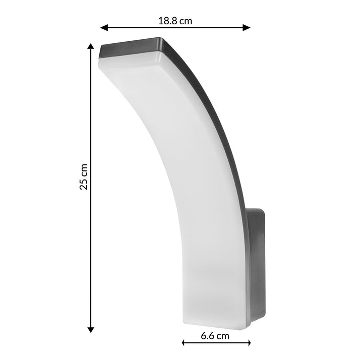 Maclean MCE511 GR Aplique LED, Iluminación de Pared para Interior y Exterior, Aplique, 20W, IP65 Resistente al Agua, 2750lm, Blanco Neutro 4000K, Rango de Detección: máx. 10m