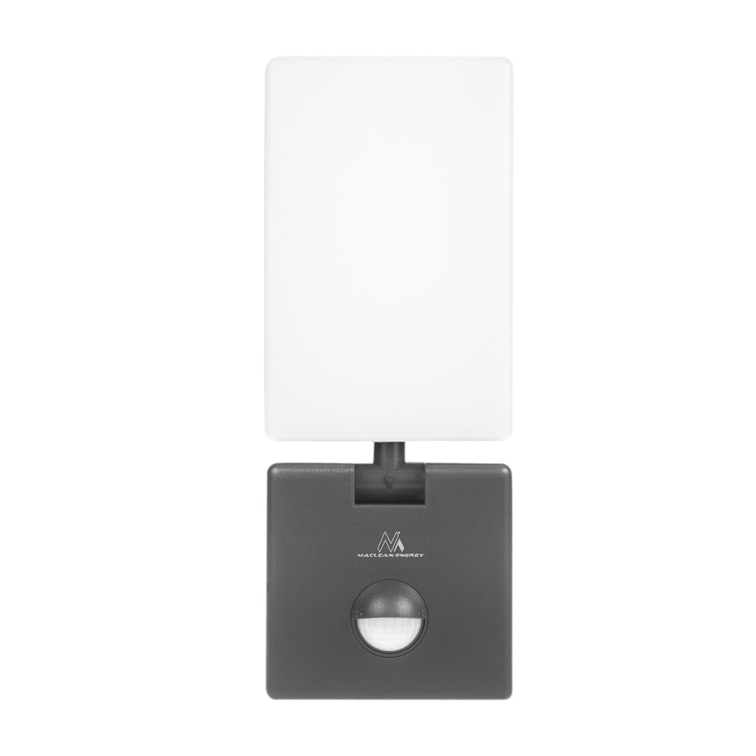 Maclean MCE516 GR Lámpara LED con Sensor de Movimiento y Crepuscular, Iluminación de Pared para Exterior, 10W, 800lm, Blanco Neutro 4000K, IP65 Resistente al Agua