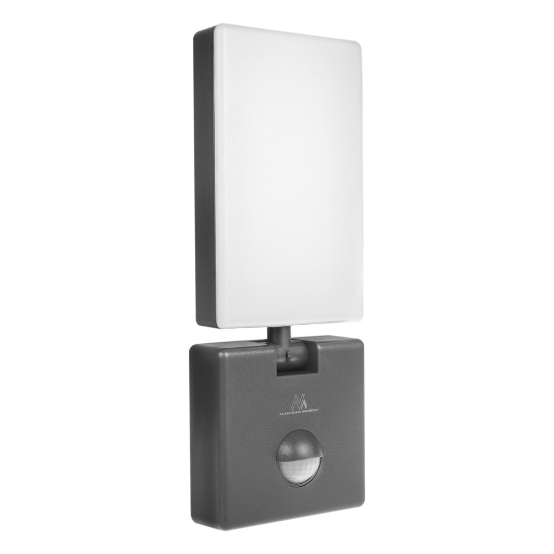 Maclean MCE516 GR Lámpara LED con Sensor de Movimiento y Crepuscular, Iluminación de Pared para Exterior, 10W, 800lm, Blanco Neutro 4000K, IP65 Resistente al Agua