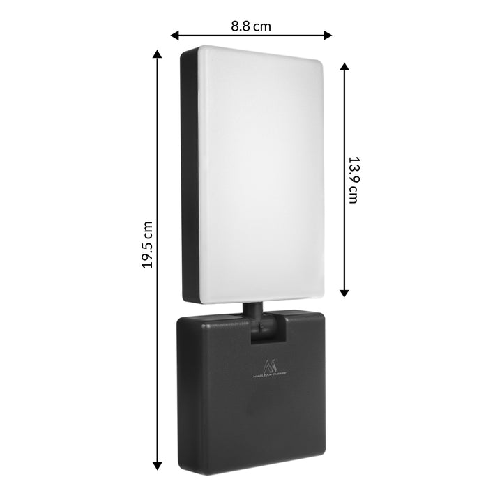 Maclean MCE514 B Lámpara LED, Iluminación de Pared para Exterior, 10W, 700lm, Blanco Neutro 4000K, IP65 Resistente al Agua