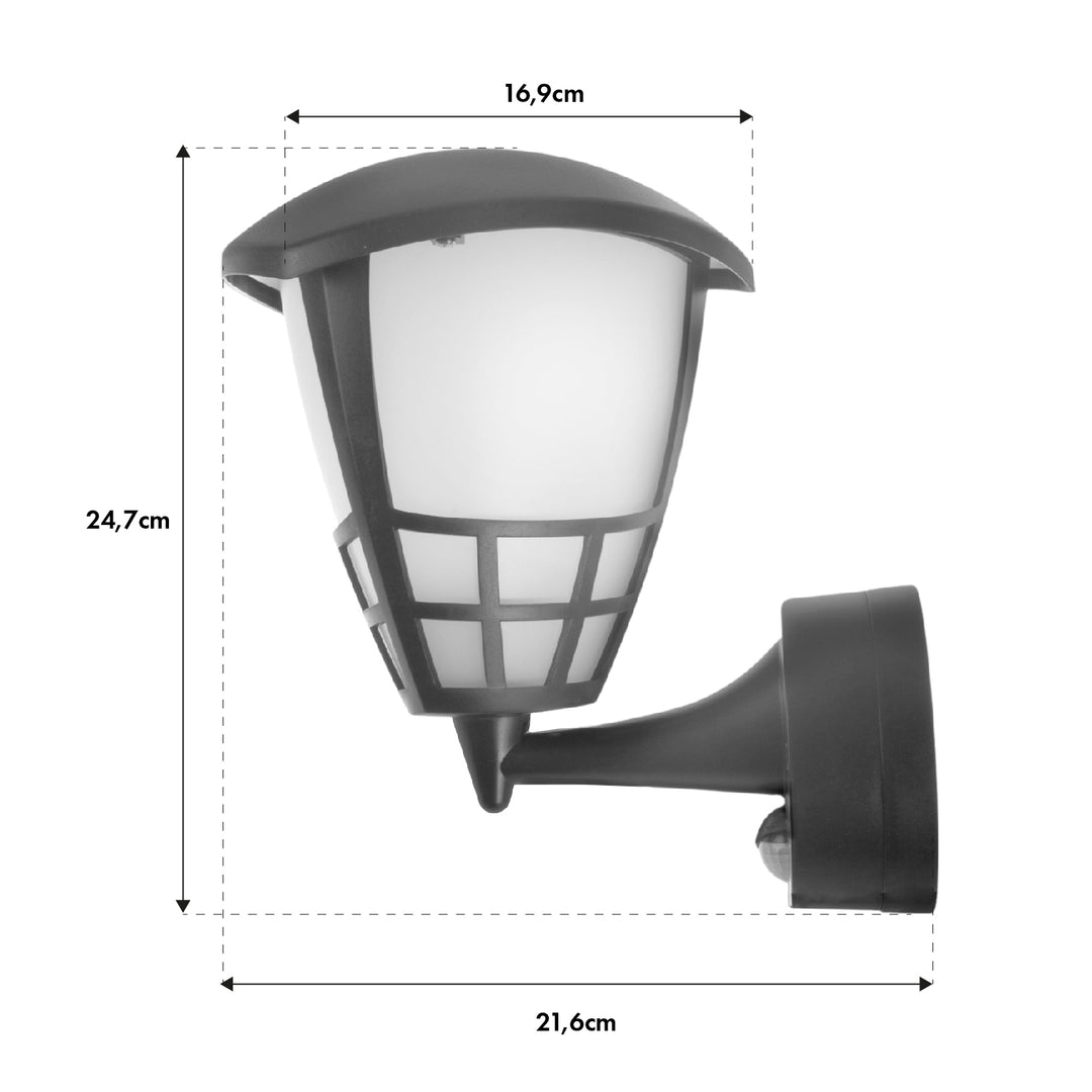 Applique avec détecteur Maclean MCE518 GR 1xE27 gris IP65 max 60W