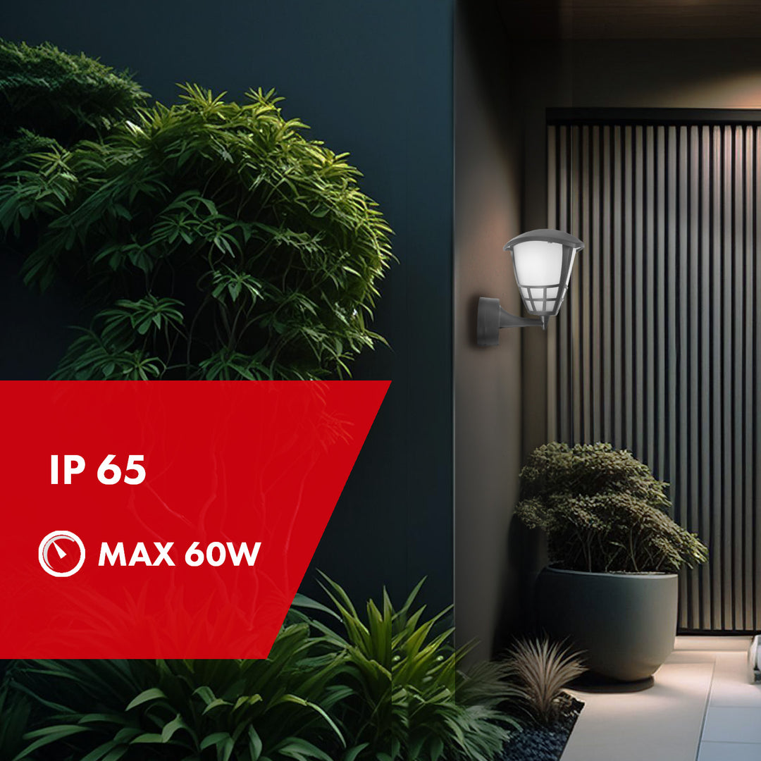 Outdoor wall lamp 1xE27 Maclean MCE519 GR grey IP65 max 60W