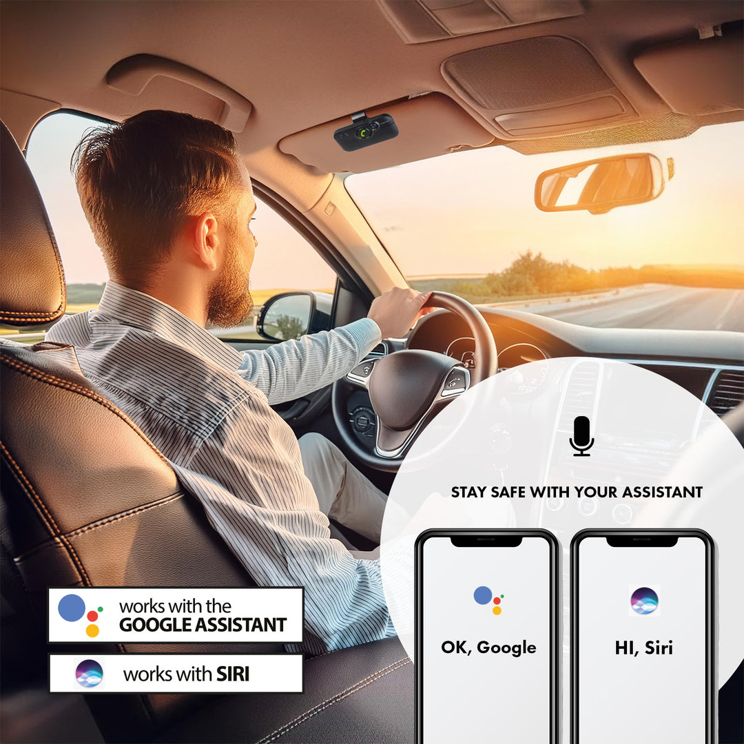 Audiocore AC475 Car Handsfree Kit Bluetooth 5.0 Speaker A2DP Google Assistant Siri Compact Voice Control Automatic Start Music GPS