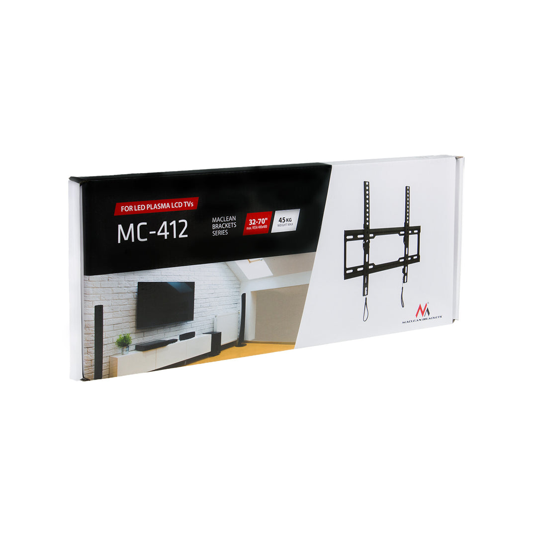 Maclean TV-Halterung, max VESA 400x400, 32-70", 45kg, Neigungsverstellung +0°~-10°, MC-412