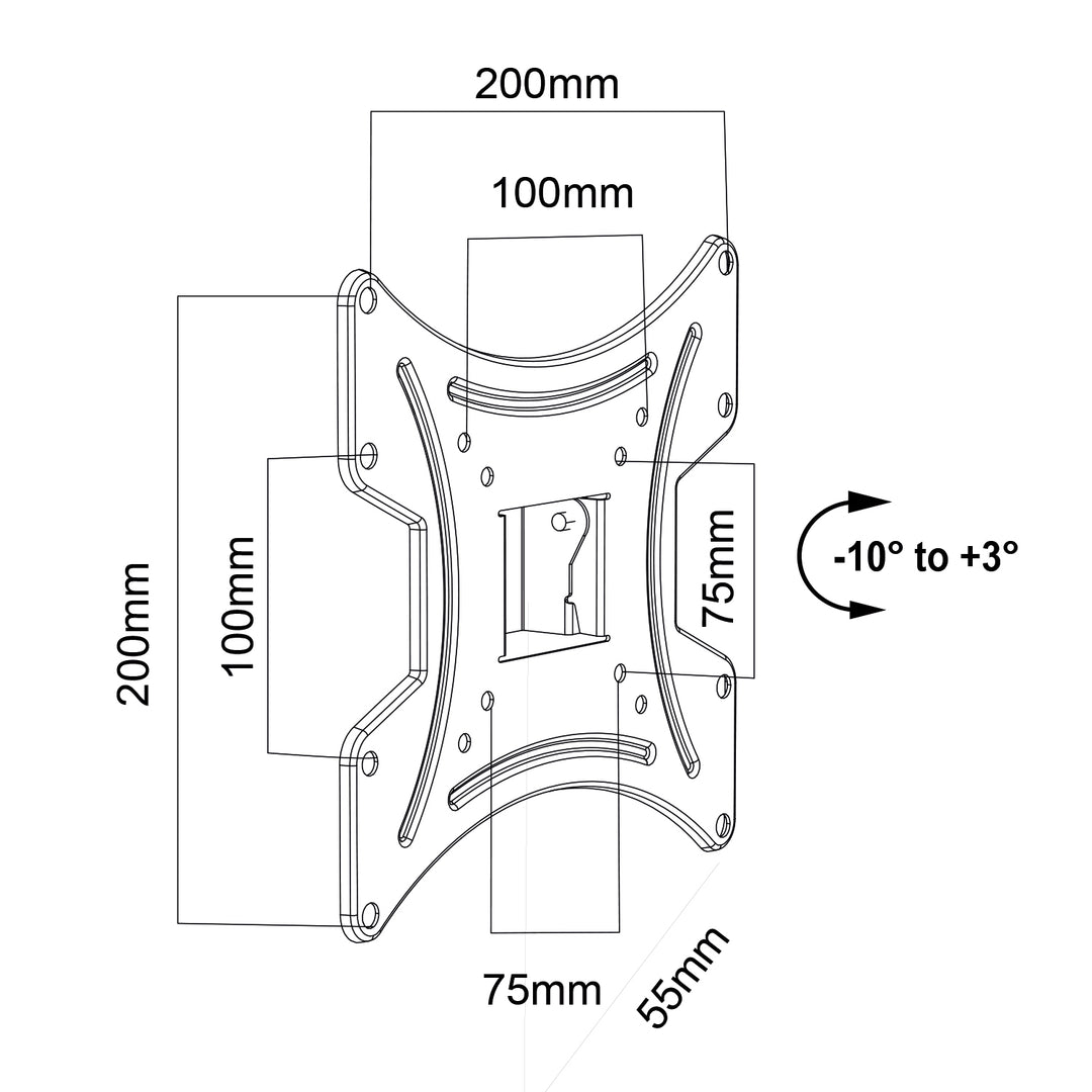 Maclean MC-414 Soporte para TV o Monitor, Soporte de Pared para Pantallas de 23-43", máx. VESA 200x200, Carga máx. 30kg, Color Negro