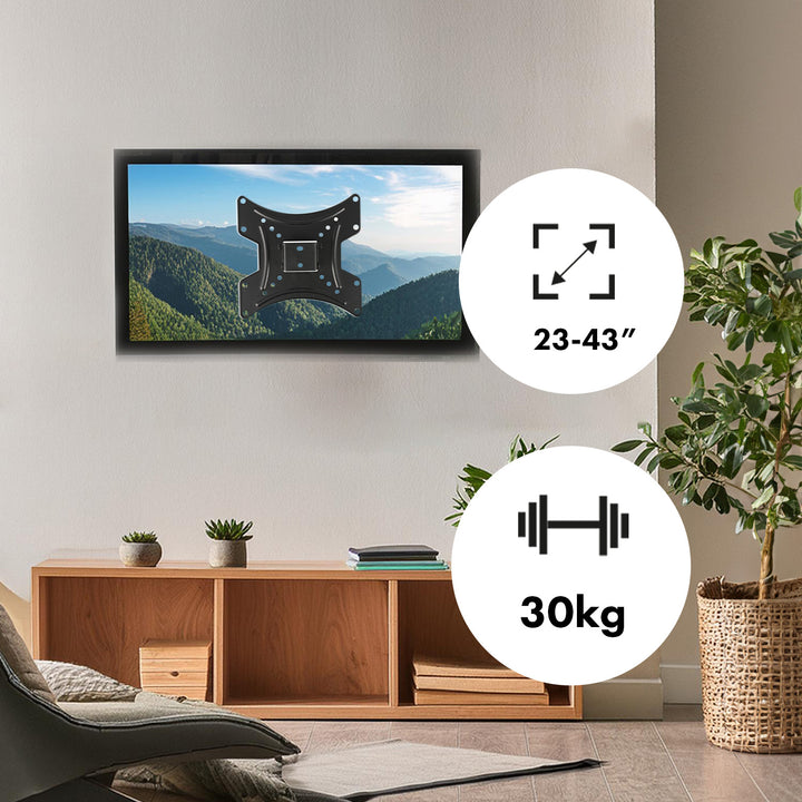 Maclean MC-414 TV Monitor Wall Mount max. VESA 200x200 23-43 30kg Black Tilting Bracket Holder