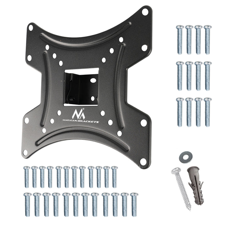 Maclean - TV-Beugel - Monitorhouder - Muurbeugel - beugel voor TV of monitor, max. VESA 200x200, 23-43", 30kg, zwart, MC-414