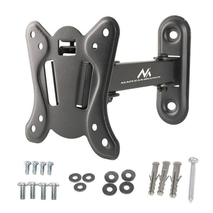 Maclean MC-416 Soporte para TV o Monitor, Soporte de Pared para Pantallas de 13-32", máx. VESA 100x100, Carga máx. 30kg, Color Negro