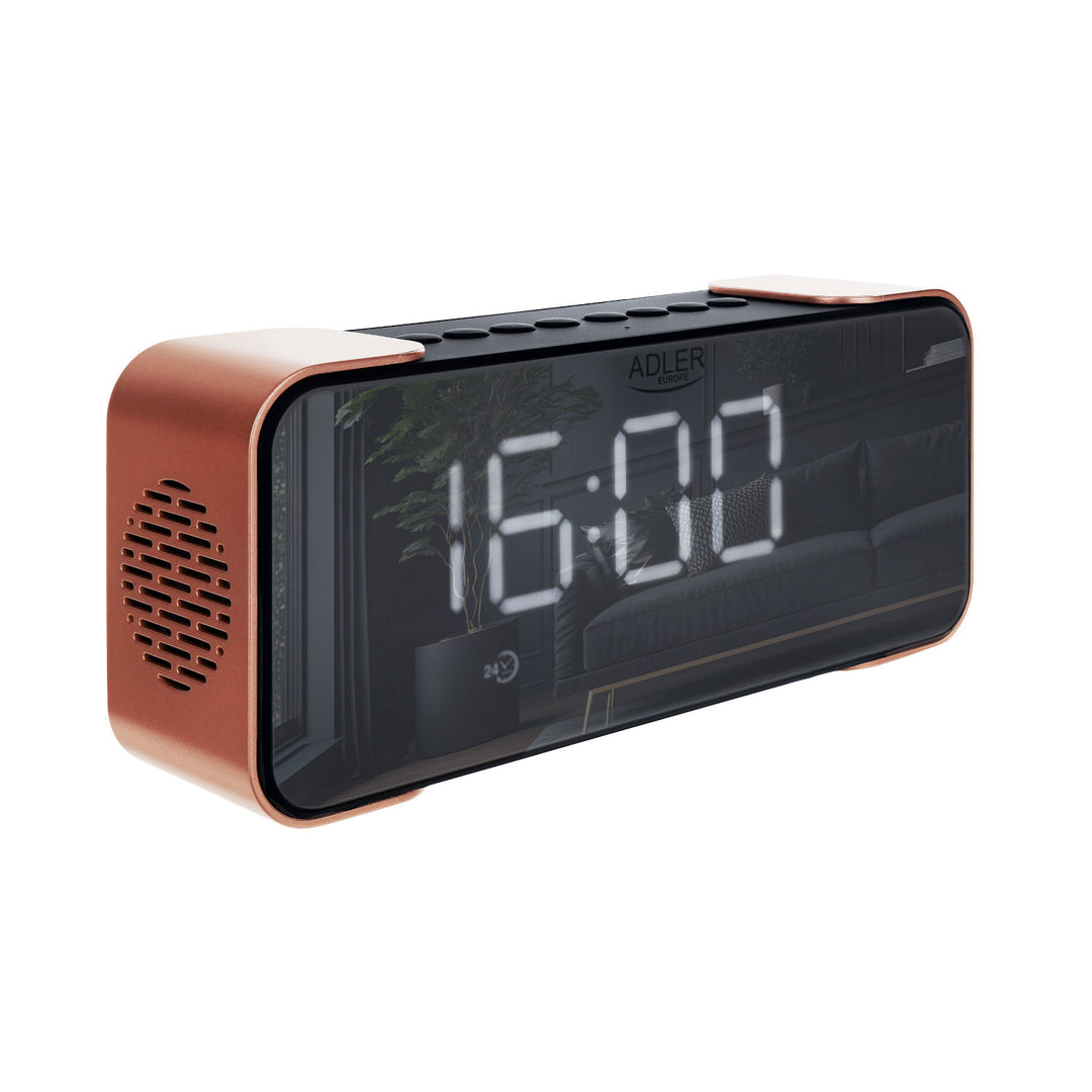 Adler AD 1190 Copper wireless radio alarm clock with LED display and Bluetooth function