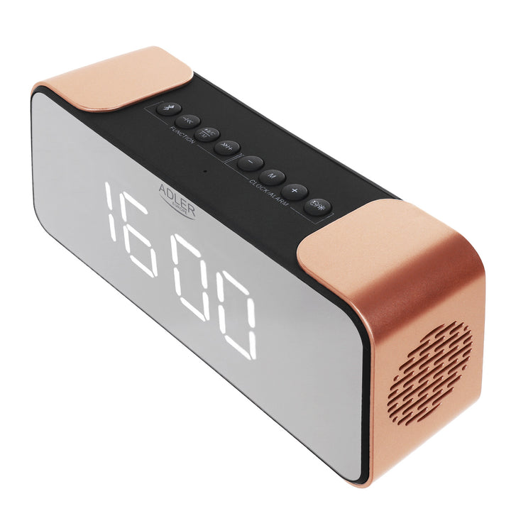 Adler AD 1190 Copper wireless radio alarm clock with LED display and Bluetooth function