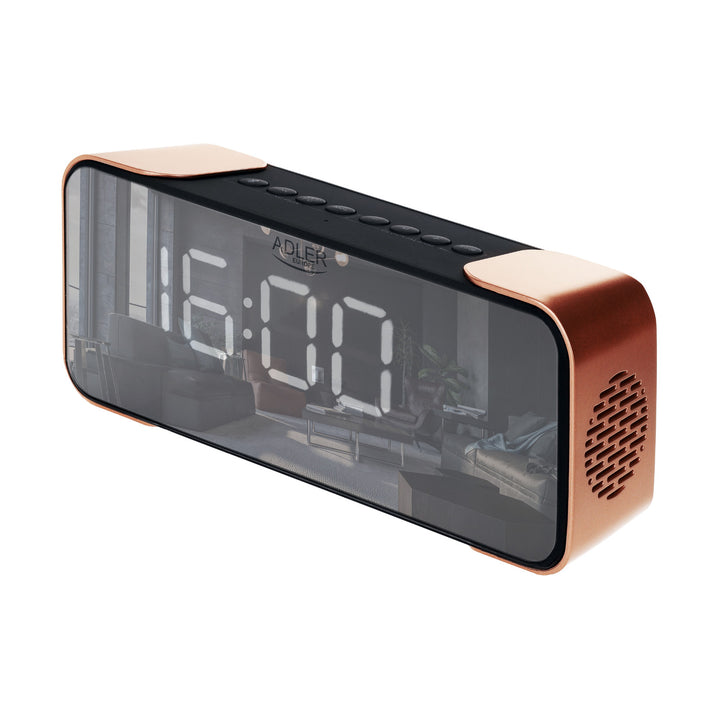 Adler AD 1190 Copper wireless radio alarm clock with LED display and Bluetooth function