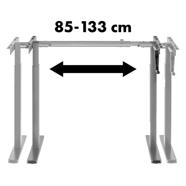 Maclean bureau, handmatig in hoogte verstelbaar, zonder bovenblad, voor staand en zittend gebruik, max 60kg, max hoogte 120cm, MC-790NG