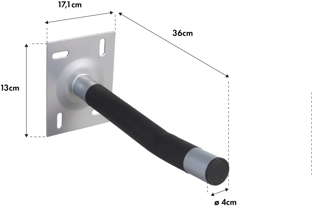 Maclean - Set van 2 muurbeugels / Muurhouder / Muurbevestiging / Wandmontage - Voor banden / wielen / ladder staal / fiets max belasting 100kg