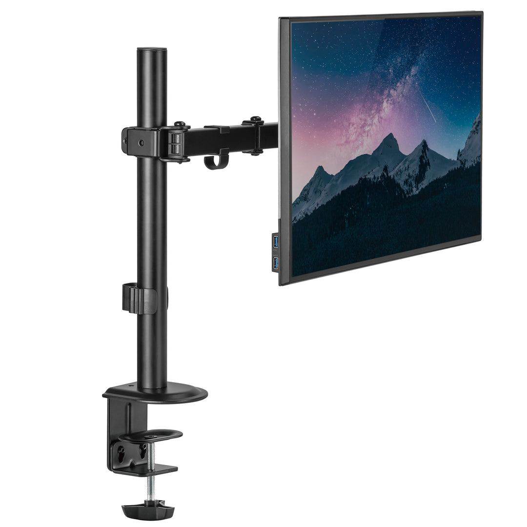 Maclean MC-753N LCD Monitor Desk Mount 17-32" 9kg VESA 75x75 100x100 Single Arm Extendable Adjustable