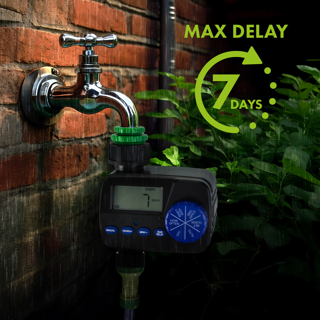 GreenBlue electronic irrigation controller, programmer, 2x1.5V AA power supply, GB390