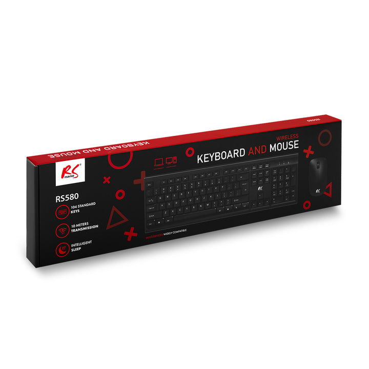 Kabellose Tastatur + Maus COMBO NanoRS, RS580 für Remote Worker, Gamer