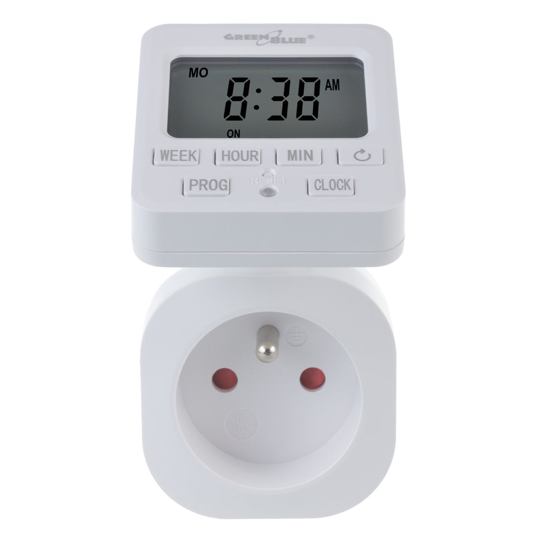 GreenBlue time switch - digital timer, max. load 16A, IP20, GB605 E