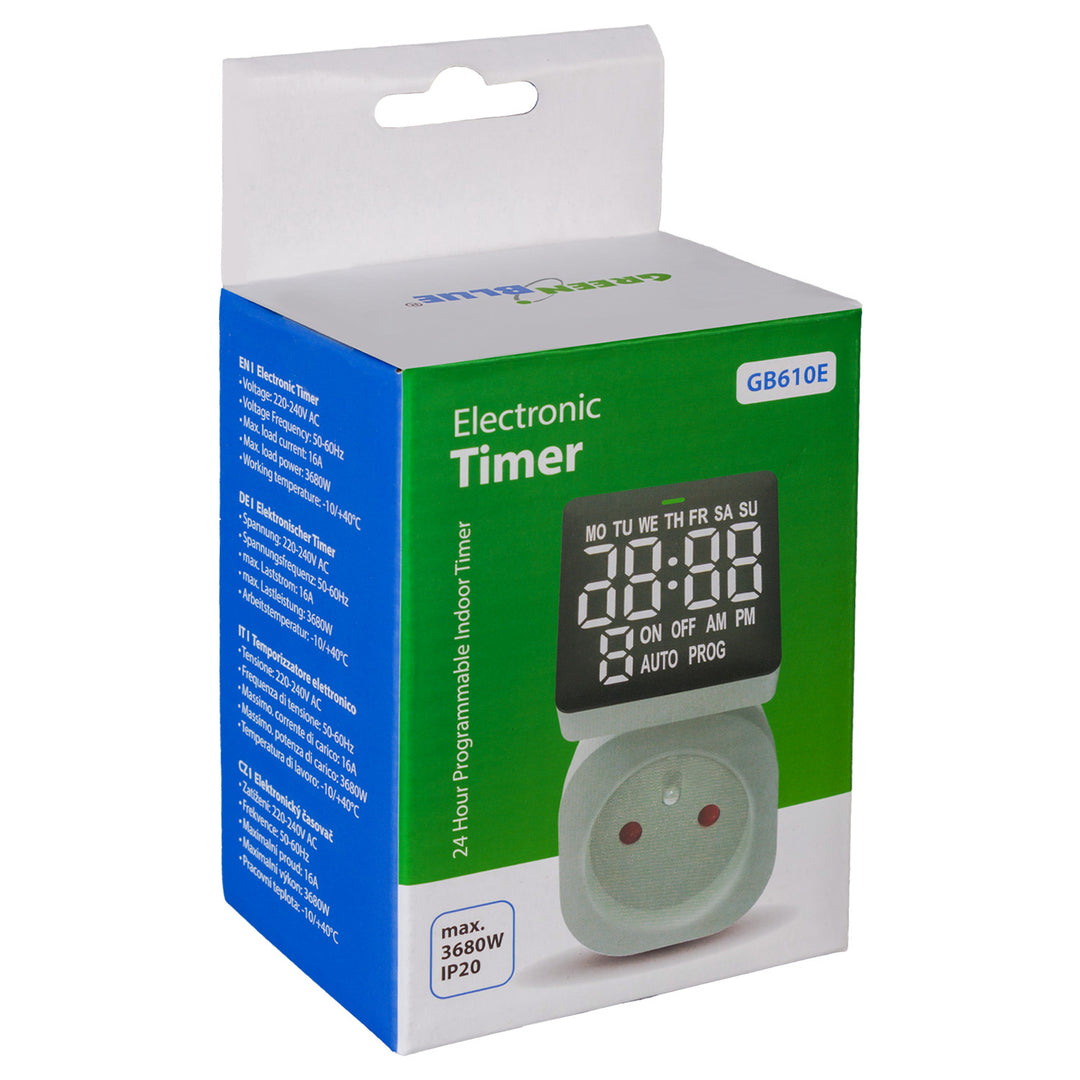 GreenBlue GB610 E Horloge digitale minuterie charge max. 16A IP20