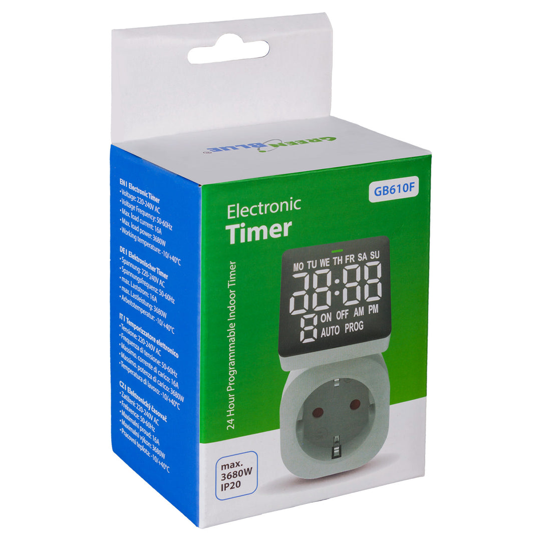 GreenBlue GB610 F Horloge digitale minuterie charge max.16A  IP20