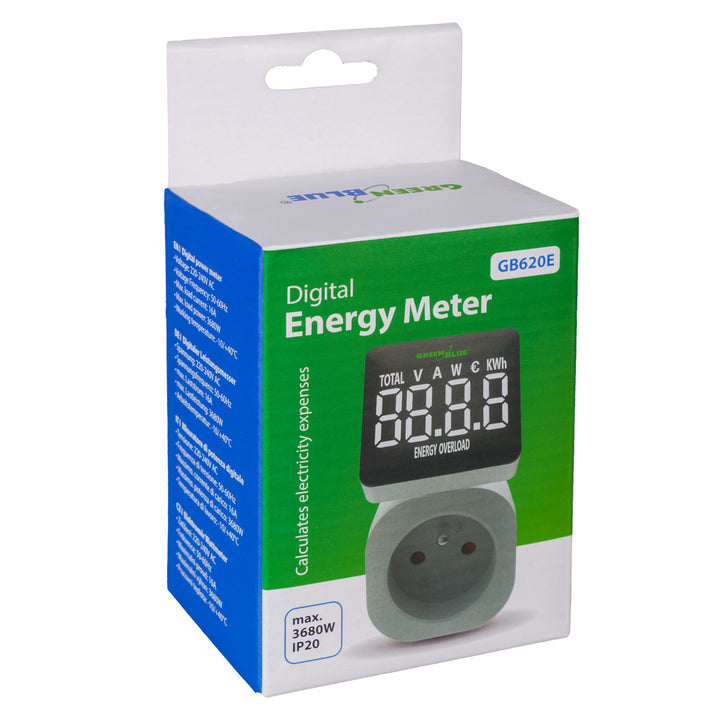 GreenBlue energy meter, wattmeter, 16A, max. 3680W, sub-memory, GB620 E