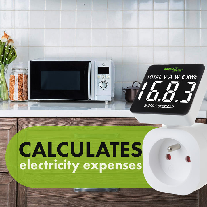 GreenBlue energy meter, wattmeter, 16A, max. 3680W, sub-memory, GB620 F