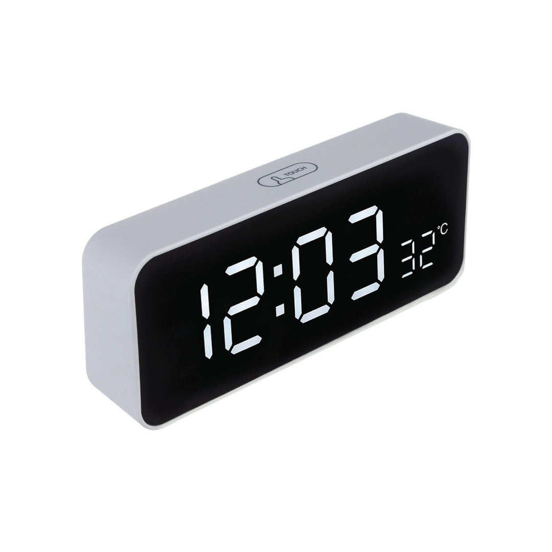 GreenBlue GB397 Digital LED Alarm Clock with Temperature Easy to Read Display Thermometer USB-C Snooze Countdown