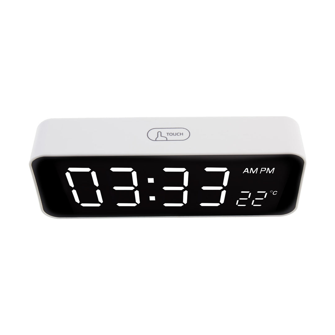 GreenBlue GB397 Digital LED Alarm Clock with Temperature Easy to Read Display Thermometer USB-C Snooze Countdown