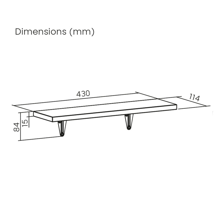 Set of 6 Maclean MC-331 Wall Shelf 6-Piece Set Wallnut 43 x 11.5cm max. 8kg per Shelf Shelving Set Storage Home Decor Office