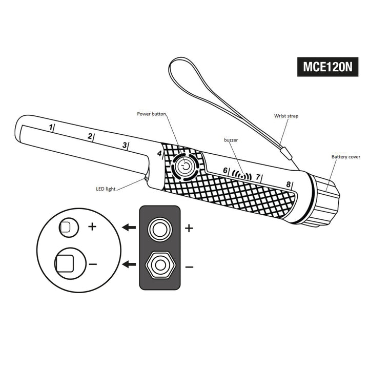 Maclean PinPoint MCE120N Détecteur de métaux étanche