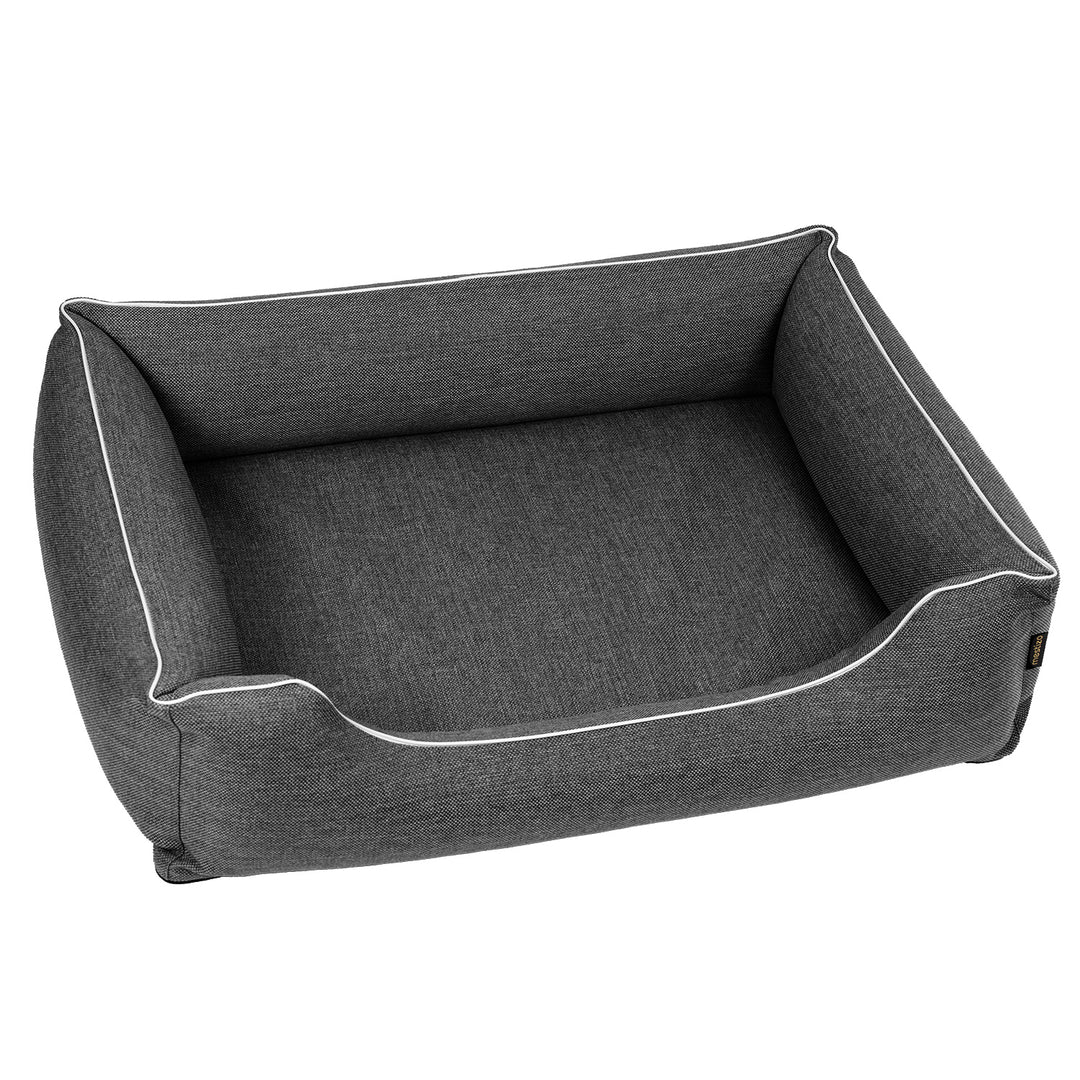 Mestizo lair, 65x50 cm, dark gray with white trim, SMTF-STE-W-1