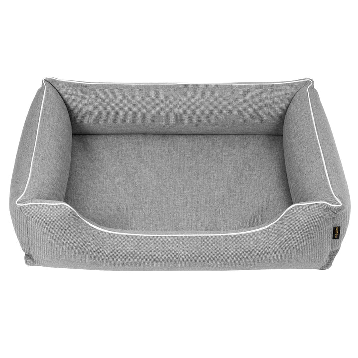 Mestizo Sofa bed Mallorca Standard TwinFoam Dog Bed lair, 80x60 cm lair, light gray with white trim, SMTF-GRA-W-2