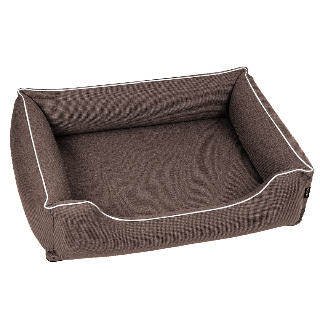 Mestizo Sofa bed Mallorca Standard TwinFoam Dog Bed lair, 80x60 cm lair, brown with white trim, SMTF-BRO-W-2