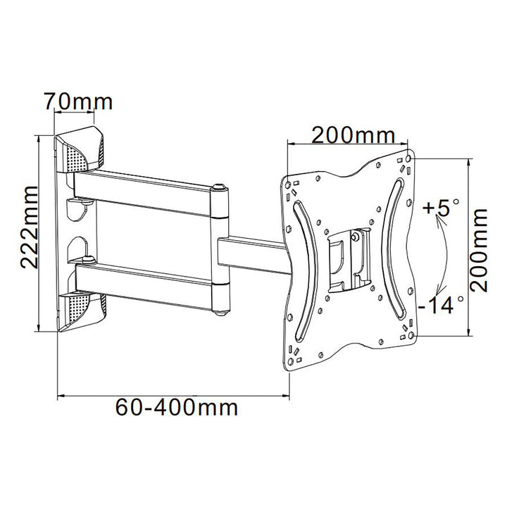 Cabletech Universal TV-Halterung 13"-42" vertikal und horizontal verstellbar UCH0214