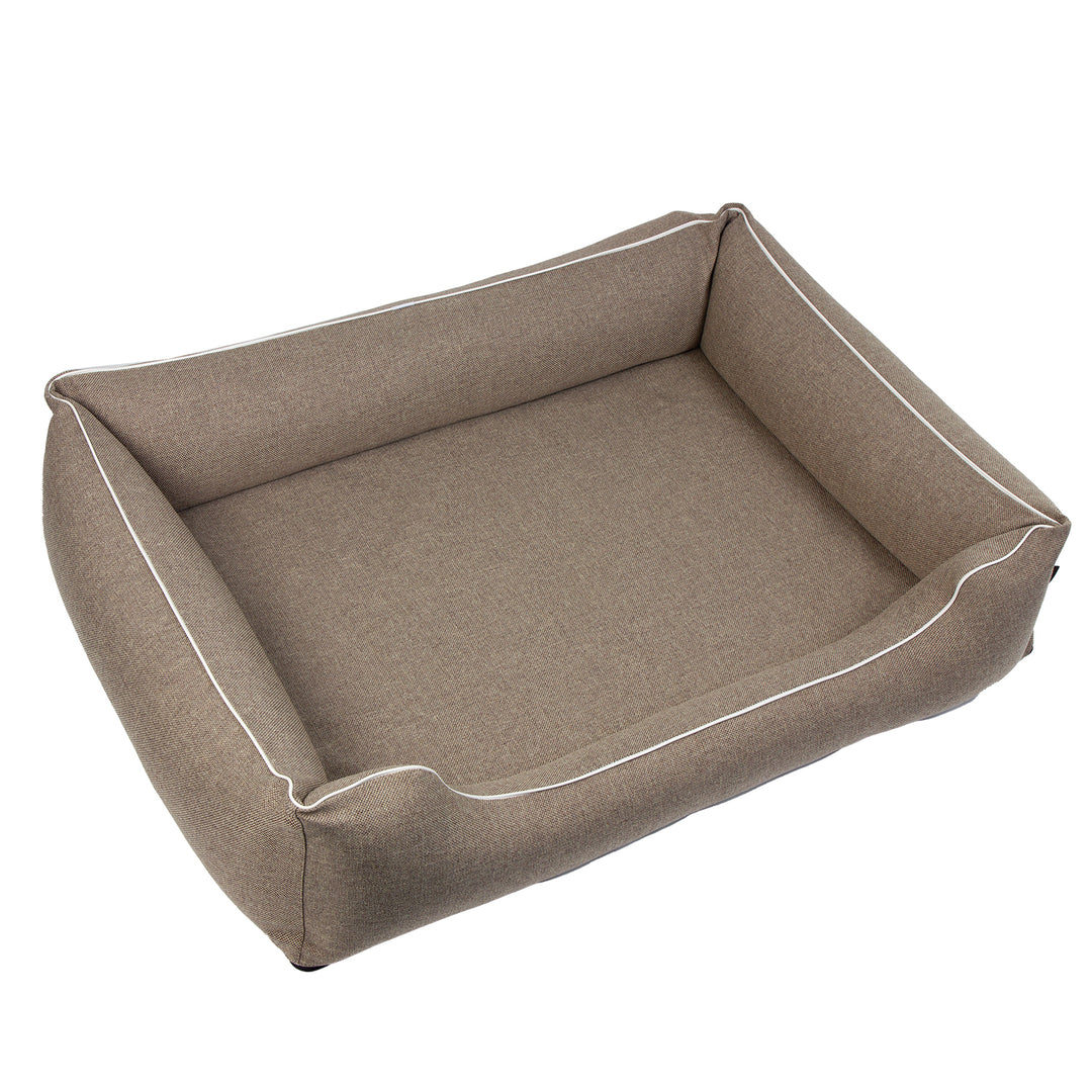 Tierbett Mestizo-Lager, 100x75 cm, beige mit weißer Umrandung, SMTF-BEI-W-3