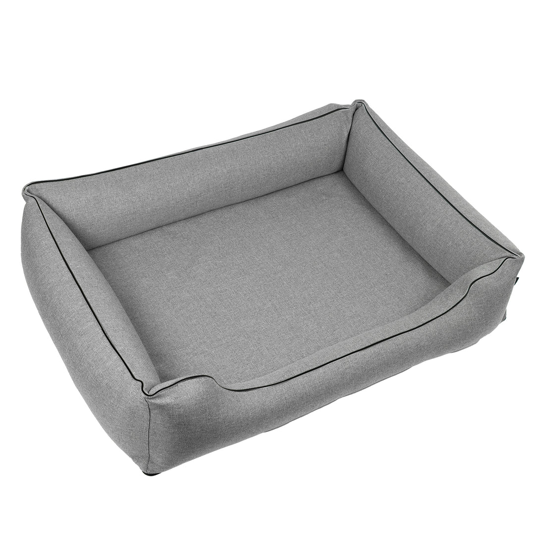 Mestizo Sofa Bed Mallorca Standard TwinFoam Dog Bed Pet Bed 100x75 cm lair, light gray with black trim, SMTF-GRA-B-3