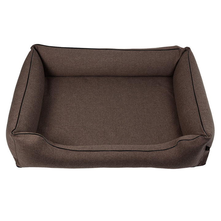 Mestizo Sofa Bed Mallorca Standard TwinFoam Dog Bed Pet Bed 100x75 cm lair, brown with black trim, SMTF-BRO-B-3