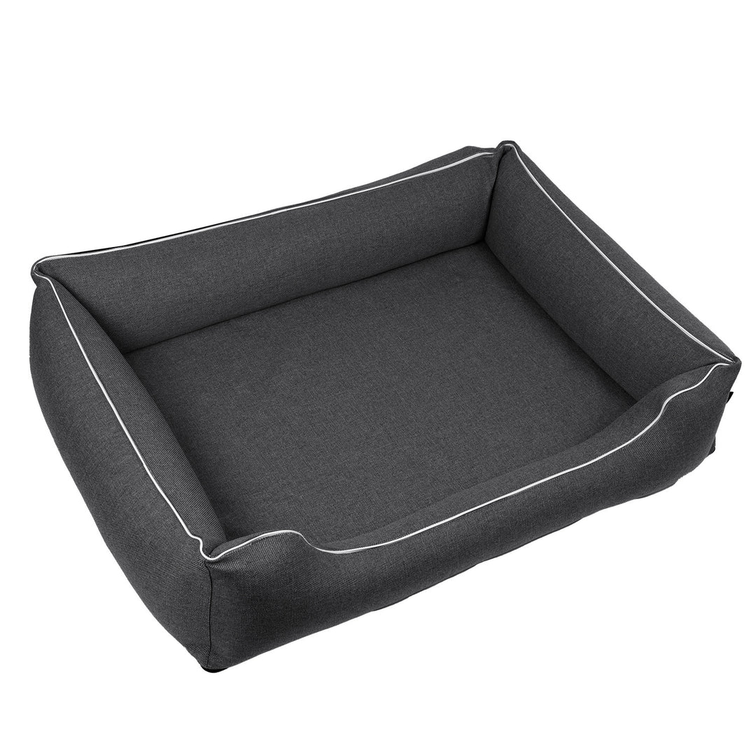 Mestizo Sofa Bed Mallorca Standard TwinFoam Dog Bed Pet Bed 100x75 cm lair, dark gray with white trim, SMTF-STE-W-3