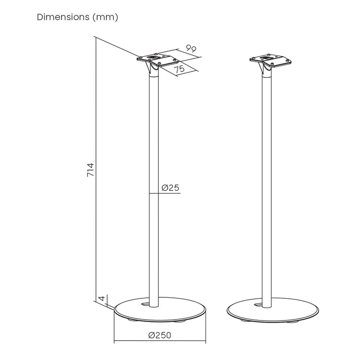 Maclean MC-995 Floor Stands for Sonos® ERA 300 – Sleek and Sturdy Design