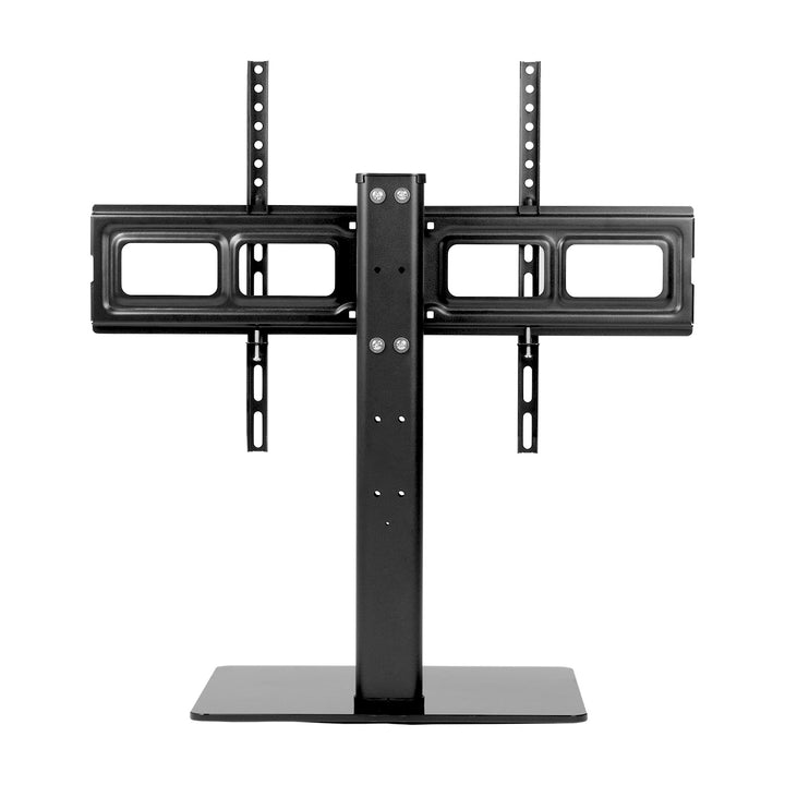 Maclean MC-386 Universal TV Stand Base for Cabinet Dresser Table Desk 32" - 75" 40kg VESA 35° Rotating Temepred Glass Adjustable TV Height Powder Coating