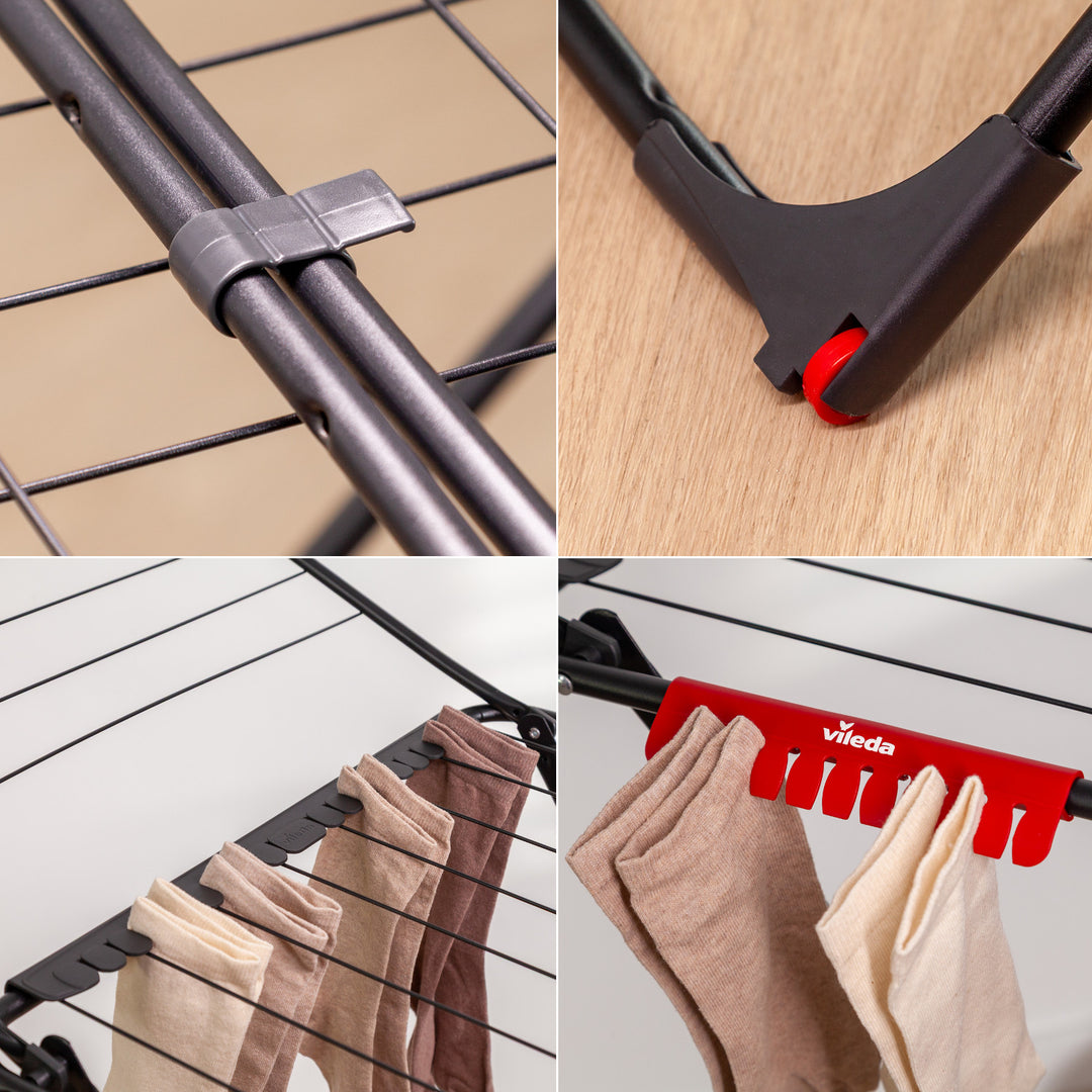 Vileda laundry dryer, drying area 18m, black, Universal Ultimate