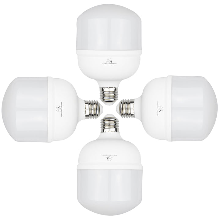 4x Ampoule LED MCE E27 Ampoule LED Angle de lumière 200 degrés Lampe à économie d'énergie haute performance Lampe à incandescence ultra claire (Blanc neutre, 48W / 5040 lumens)