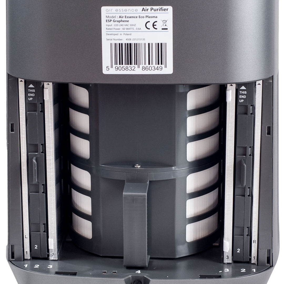 Air Essence Eco Plasma graphène purificateur d'air, 60m2, filtre graphène ESP inusable, stérilisateur UVC, gris