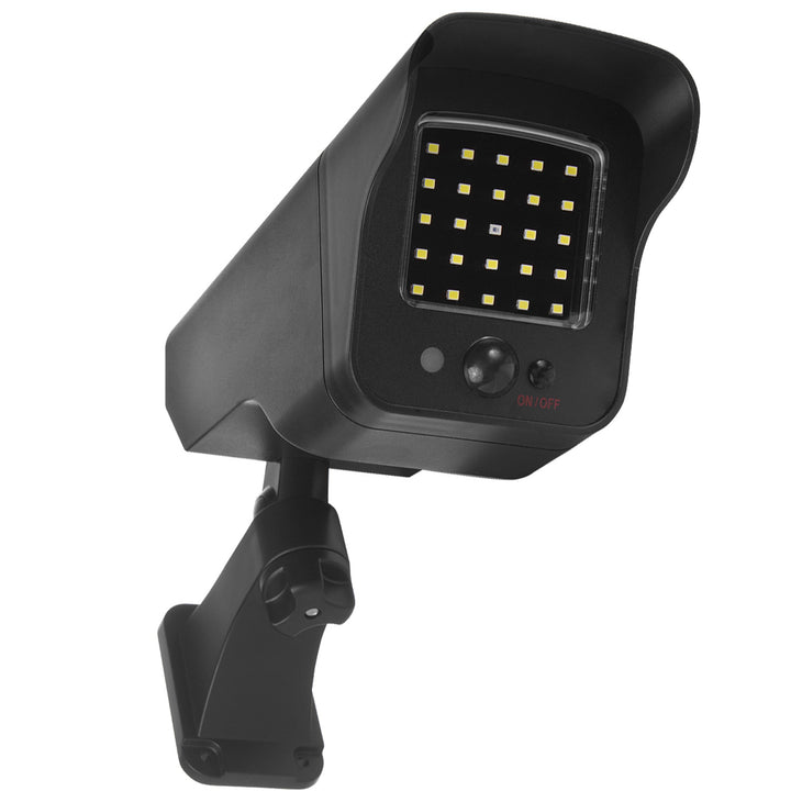 Maclean Cámara de Vigilancia con Detector de Movimiento y Luz LED | Cámara de Vigilancia IP Solar con Lente | IP65 - Uso en Exteriores | 216/149lm, 6500K | LED Rojo Intermitente con Energía Solar