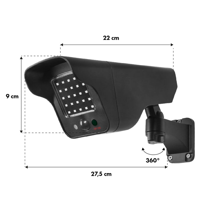 Maclean - Dummy Camera -  SOL1803S - zonne-energie - knipperende LED bewegingsmelder LED verlichting - Zwart