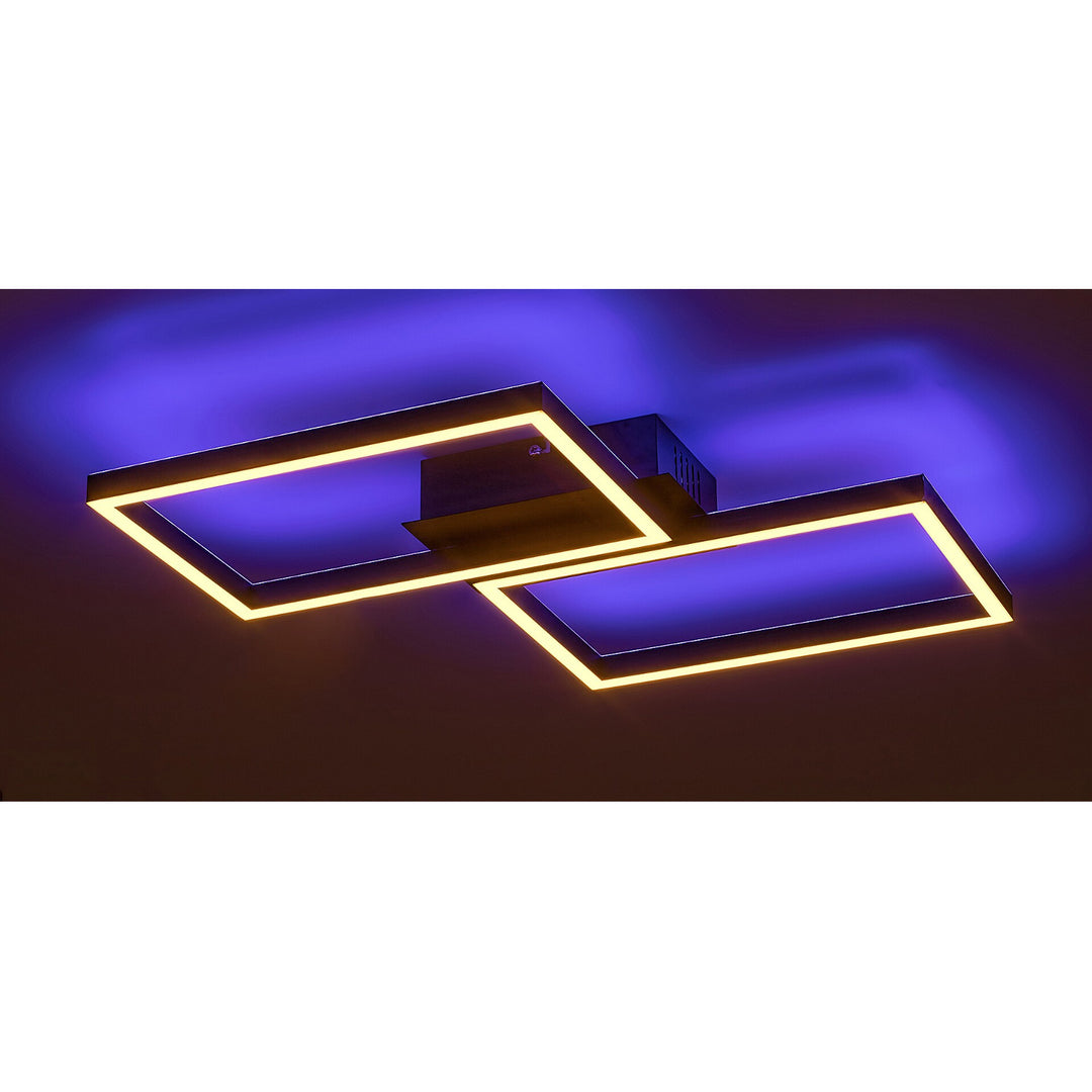 Rabalux Lámpara de techo con mando a distancia, LED 40W, Color negro, Ludano