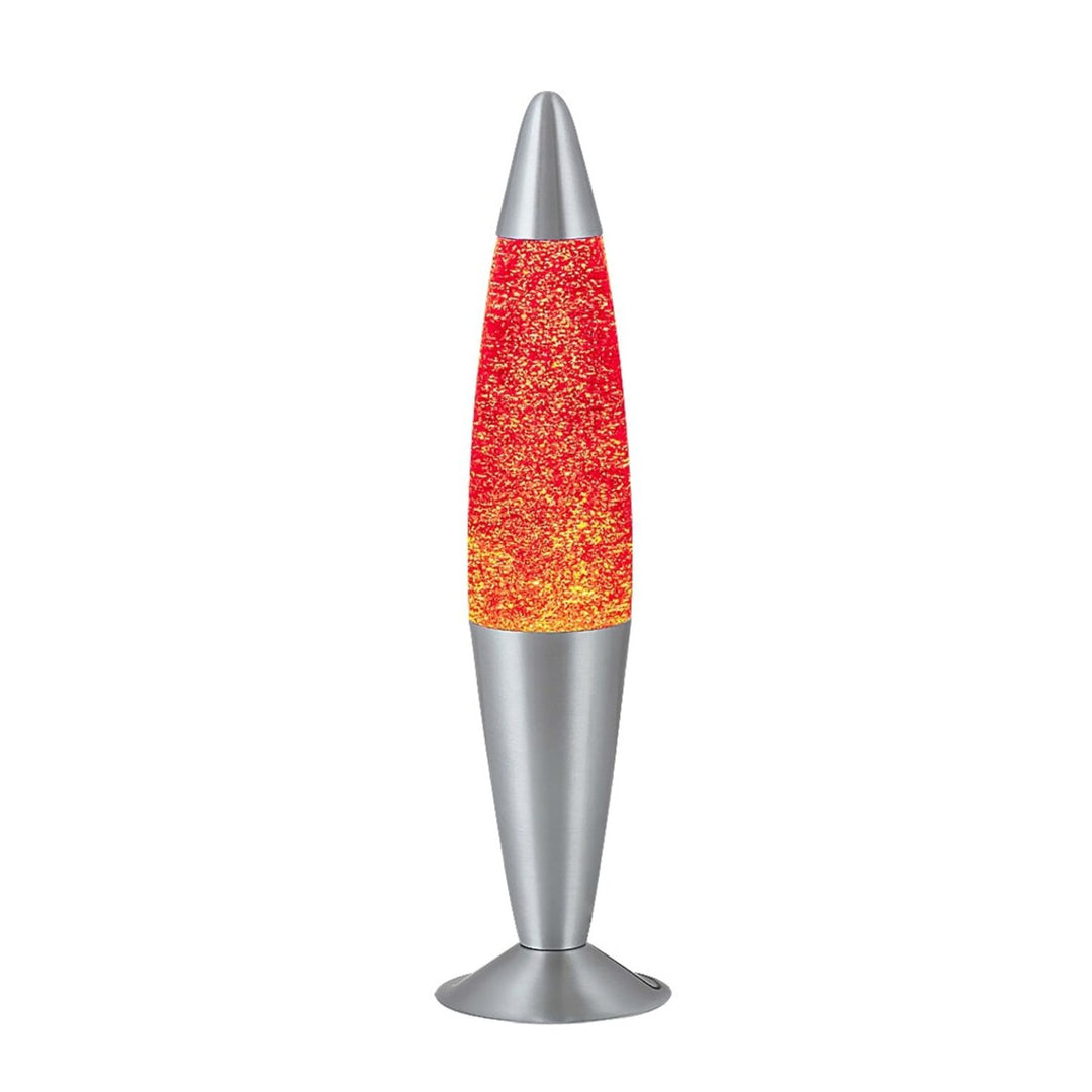 Lampe Rabalux, type lave, avec paillettes, 25W, orange. Ajoute une touche de glamour avec ses paillettes scintillantes. Parfait pour créer une ambiance chaleureuse et élégante.