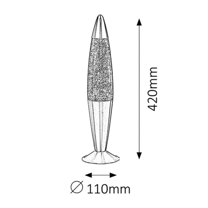 Lampe Rabalux, type lave, avec paillettes, 25W, orange. Ajoute une touche de glamour avec ses paillettes scintillantes. Parfait pour créer une ambiance chaleureuse et élégante.