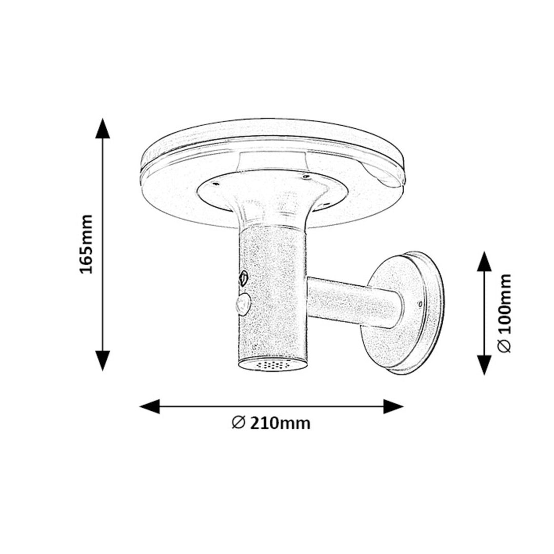 Rabalux - wandlamp - Buitenlamp - LED lamp op zonne-energie - voor buiten - IP44, 10W - Alaska